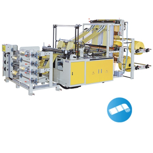 Double Layers 4 Lines Perforating Bags on Roll Machine with Core with Servo Motor Control Model: CWA2P-SV